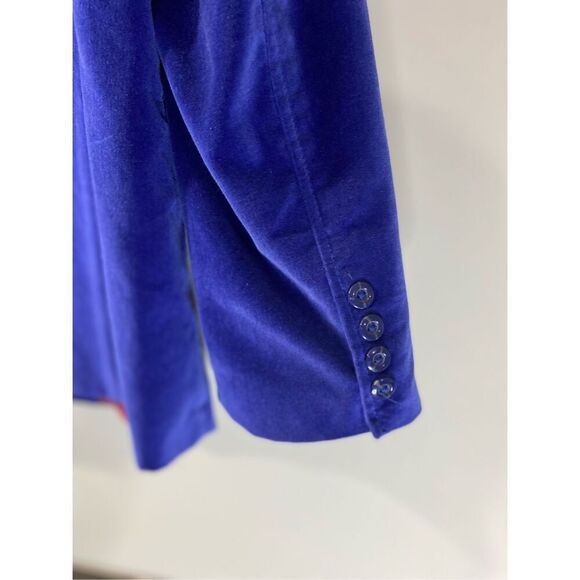 Large, Franky Max unique, unisex blue velour, cross embroidered blazer/jacket. - Picture 8 of 14
